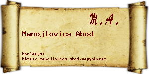 Manojlovics Abod névjegykártya